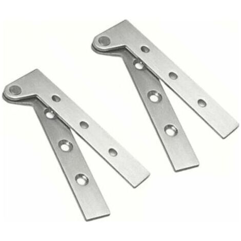 Set aus 2 verdeckten Drehgelenken aus Edelstahl, 360°-Drehung, 4-Zoll-Offset-Messerscharniere, verdecktes Drehgelenk, gebürstetes Silber (1/5)