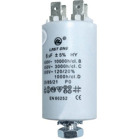 CONDENSATEUR PERMANENT 6ΜF 450V POUR LAVE LINGE - 9010349
