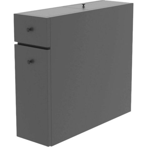 Dmora - Mobile sottolavabo Isidora, Mobiletto da bagno, Contenitore porta lavabo, Armadio per lavandino, 20x60h55 cm, Antracite