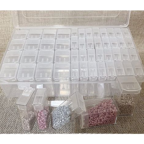 Plastic seed storage box with 64 compartments – 34.5 x 21.3 x 4.7 cm – transparent and labelable