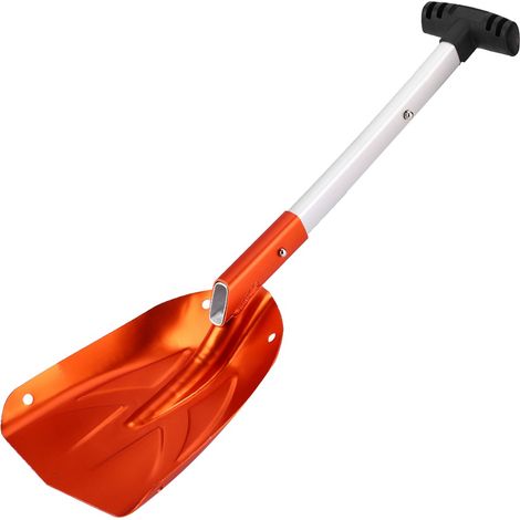 Pelle à neige télescopique détachable en alliage d'aluminium, outil d'extérieur orange pour l'hiver (1/5)