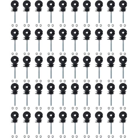 Confezione da 50 isolatori per recinzioni elettriche, isolatori a vite per recinzioni elettriche per allevamento di animali, accessori per sistemi a griglia, tubo tetragonale, tubo tondo, tubo angolar