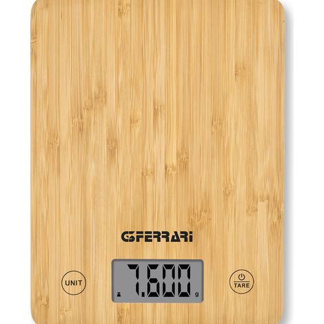 G3 Ferrari G20166 báscula de cocina Bamboo Encimera Rectángulo Báscula electrónica de cocina