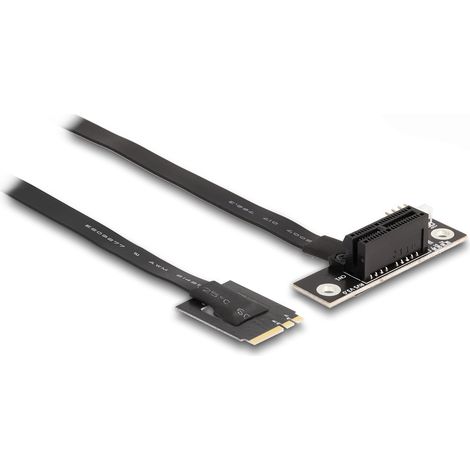 DeLOCK Adaptador M.2 clave A+E a PCIe x1 NVMe en ángulo con cable de 20 cm (1/3)
