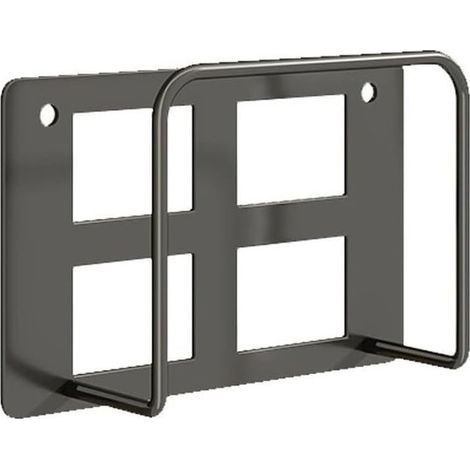 Support mural pour routeurs WiFi, téléviseurs, décodeurs et modems, doté d'une conception favorisant la circulation de l'air et d'une plaque arrière durable (noire en forme de S). (1/4)