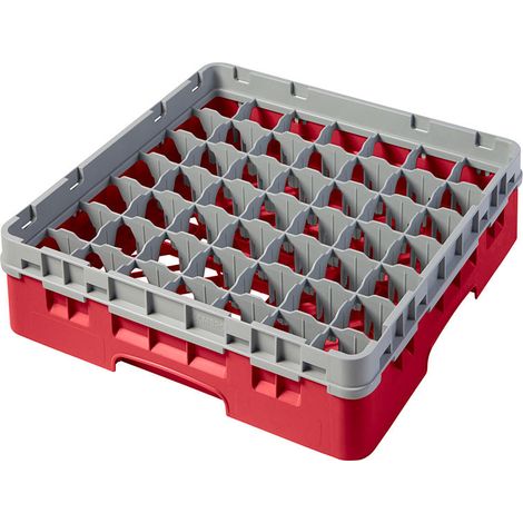 Casiers de lavage - Haut max 9.2 cm - 50 x 50 x 14.3 cm - Rouge Rosé - Lot de 5 - Cambro