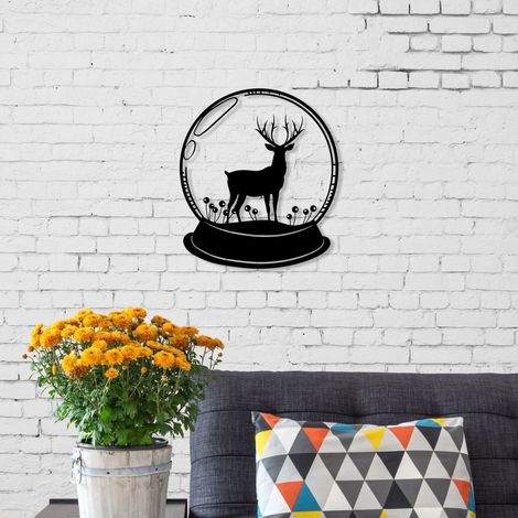 METAL WALL ART NO:25 DEER - Black