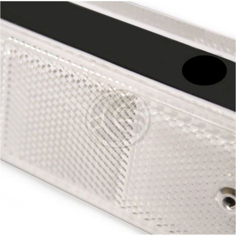 Riflettore Catarifrangente bianco da parete in plastica nera - 180x50x40mm (1/3)