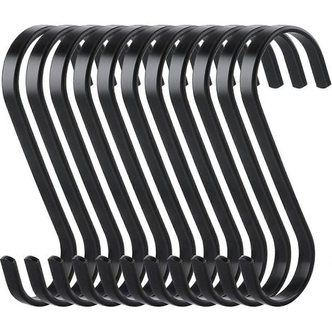 Filiyano-Lot de 10 crochets plats en S, en métal, robustes et multifonctionnels pour la cuisine (1/5)