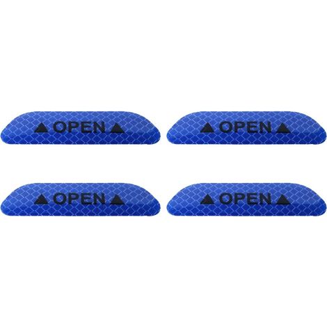 Lot de 4 Autocollants réfléchissants d'avertissement d'ouverture de portière de Voiture, Bandes de Protection Anti-Collision pour Voiture, Camion, SUV et fourgonnette, en Bleu (1/5)