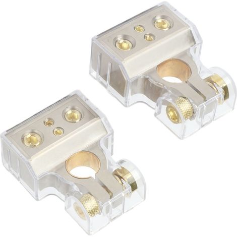 Connecteurs de borne de batterie 0/2/4/6/8AWG avec caches de protection et cales pour voitures, camping-cars, camions, pickups (1/5)