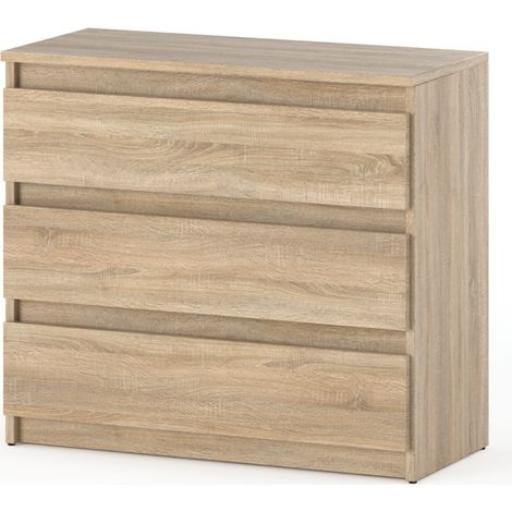Cassettiera in rovere Sonoma 80 cm 3 pezzi mobile porta TV per soggiorno camera da letto (1/5)