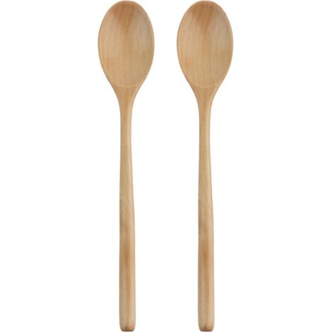 2 cuillères ovales en bois de 23,5 cm, utilisées pour la cuisine et la pâtisserie, pour une utilisation normale et une durabilité exceptionnelle.