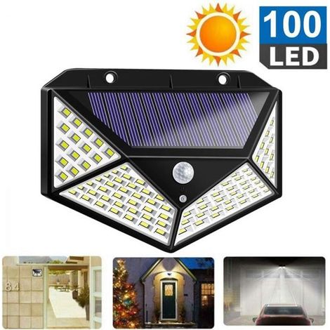 Lampe Solaire Extérieur - Non spécifié - 100 LED - Détecteur de Mouvement - Étanche IP65 - 1200LM (1/4)
