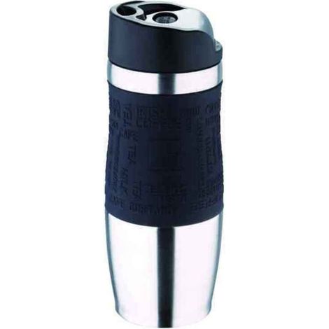 Bergner Gobelet isotherme de voyage en acier inoxydable Noir 400 ml (1/5)