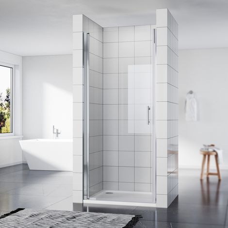 SONNI Nischentür Duschtür Duschkabine Schwingtür Pendeltür Duschabtrennung NANO Glas Dusche 86x195cm (1/5)