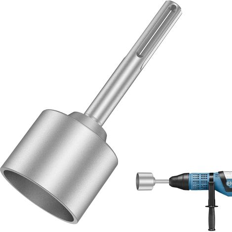 SDS MAX Chasse-goupilles Diamètre intérieur : 65 mm φ70 x 200 mm 5 fosses Pilote de poteaux en T pour enfoncer des poteaux en bois, tubes en acier, poteaux de clôture (1/5)