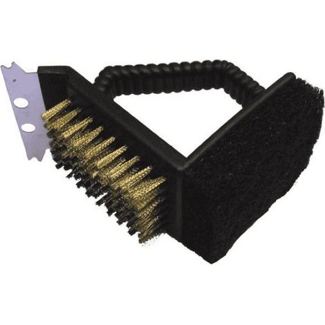 SPAZZOLA PULIZIA CAMINI STUFE SETOLE OTTONE SPUGNA ABRASIVA - GMR