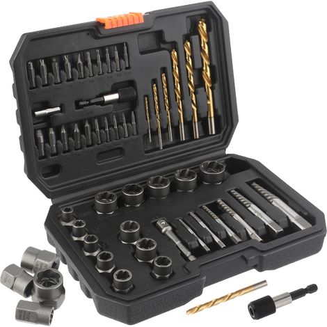 Applicable Lot de 48 tournevis hélicoïdaux pour gauchers, extracteurs d'écrous, extracteurs de vis, extracteur de rainure multi-pline pour vis usées, endommagées et cassées (1/5)