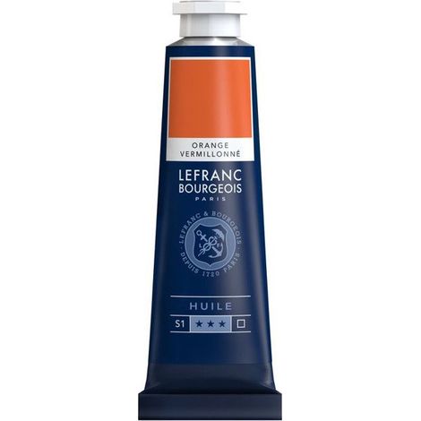 Peinture à l'huile en tube - orange vermillonné - Lefranc & Bourgeois (1/2)