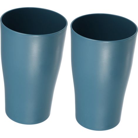 Lot de 2 gobelets ergonomiques pour brosse à dents et bain de bouche (bleu) (1/5)
