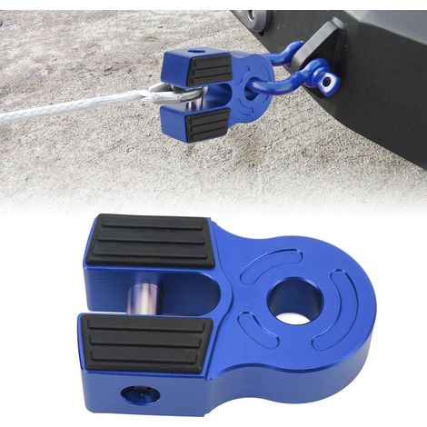 Manille de treuil avec goupille en fer et protection en caoutchouc, 30 000 lb, universelle, bleue, pour VTT et camionnettes. (1/5)