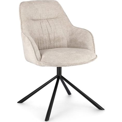 Sedia Grant con gambe in acciaio verniciato a polvere epossidica, per arredo interno 59 x 65 x h 86 cm -Avorio / Confezione da 2 pezzi (1/5)