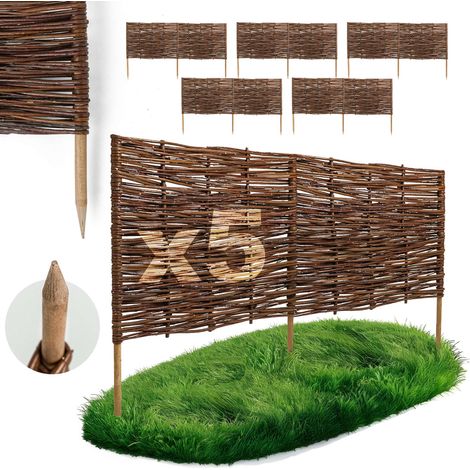 Lot de 5 Bordures Osier Bogateco Saule Naturel 100x40 cm (1/5)