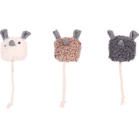 1 souris ronde SUAVA 15 cm  jouet pour chat  couleur aléatoire - Flamingo