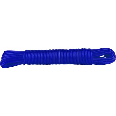 Corde à Linge Cristal indéchirable de 20 m pour la Maison, Le Jardin et Le Camping – Corde à Linge Robuste en Polyester et revêtement Plastique, Bleu Transparent (1/3)