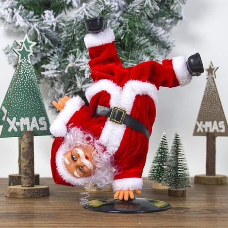 Dancing Singing Electric Santa Claus Red Santa Claus Christmas Figurine Rotating Stand Singing Street Dance Christmas Doll Music Toy Gift Decoration (1/5)