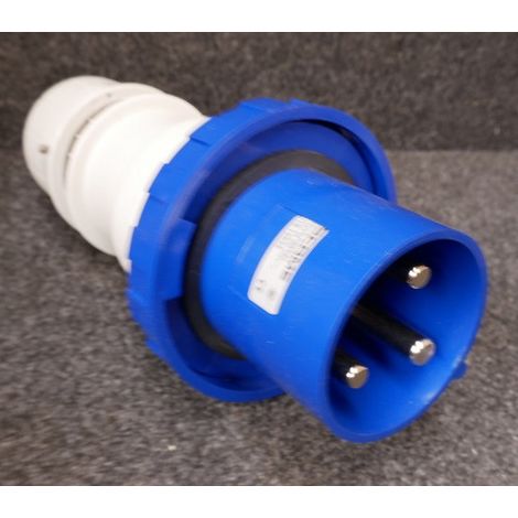 Fiche prise mobile 2P+T 125A mâle bleu 200-250V étanche IP66/67 bornes à cage 6h OPTIMA (1/2)