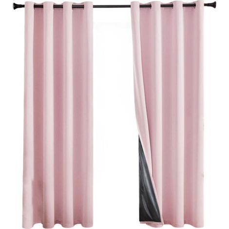 Rideau Occultant pour Fenêtre 84 Pouces (213cm) Long - 1 Panneau K68 Rose Foncé - à Oeillets Thermiques - pour Chambre ou Séparation de Placard