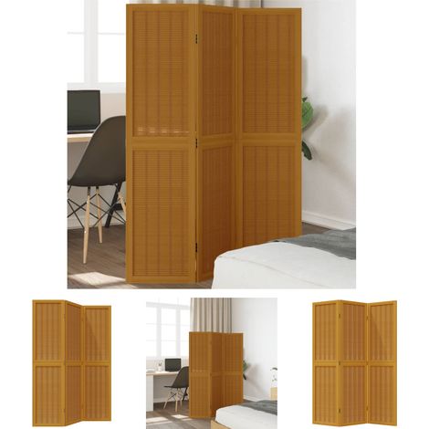 The Living Store 3-tlg. Raumteiler Braun Massivholz Paulownia - Raumteiler (1/5)