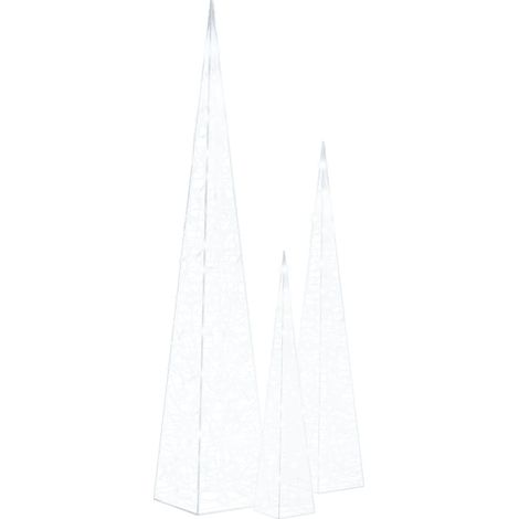 Jeu de cônes lumineux à LED Acrylique Blanc froid 60/90/120 cm (1/5)