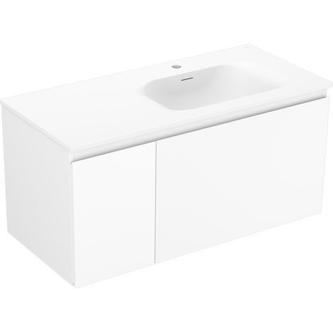 Mexen Orio meuble de salle de bain 100 cm avec lavabo Vela droite, 1S, 1D, blanc mat - 91A13-10047-3-BBFF01-W23P01 (1/5)