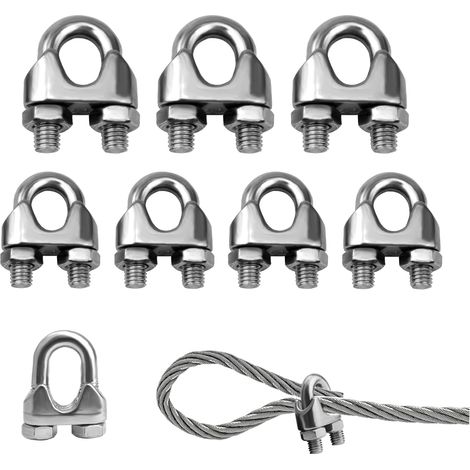 fascette stringicavo a U in acciaio inox M10  Finitura argento, resistenti per stendibiancheria, recinzioni da giardino, binari per tende e fissaggi esterni (1/5)