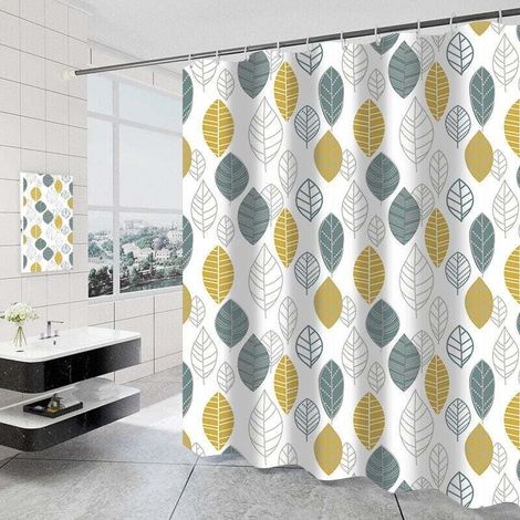 Tenda da doccia in poliestere impermeabile e spessa, XU, tessuto in poliestere lavabile in lavatrice per il bagno - Blu 150x200 cm - KZQ (1/4)