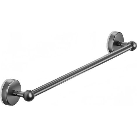 Porte-serviettes double gris avec ventouse puissa 50 cm (barre simple) (1/5)