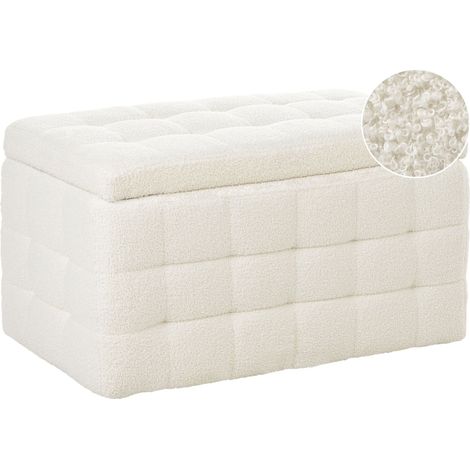 Storage Ottoman MICHIGAN Boucle White