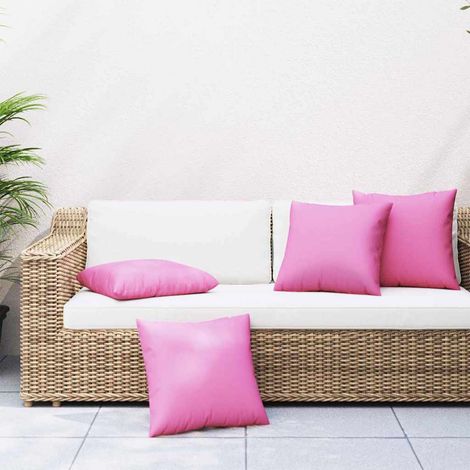 vidaXL Coussins Éparpillés 4 pcs Rose 50 x 50 cm Tissu en Polyester