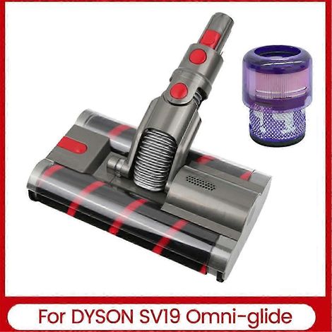 Pièces de rechange pour aspirateur Dyson Omni-Glide SV19 : tête de brosse à rouleau souple et double rouleau.