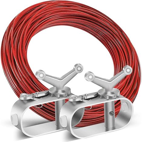 Metal Cable Tensioner, Pool Tarpaulin Winch, Pool Tarpaulin Cord with 2 Steel Wire Tensioners, Diameter 2 mm Length 40 m, Steel Cable Tensioners for Pool Cover Accessories (B) (1/5)