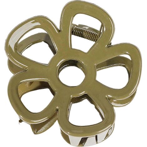 Pince à cheveux en forme de fleur, design ajouré, forte adhérence, antidérapante, dents croisées, pour la douche de tête-Green (1/5)