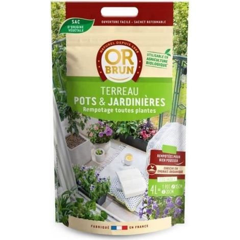 Terreau - 4L - Pots et jardinières - Or Brun (1/5)