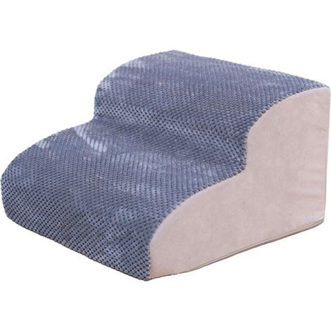 Dog Staircase, 2 Steps, Non-Slip, High-Density Sponge, Washable, for Cats and Small Animals, Grey (1/5)