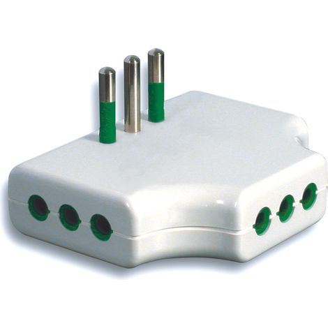Fanton ADATTATORE TRIPLO PIATTO IN BLISTER 2P+T spina 10A/3 prese 10A