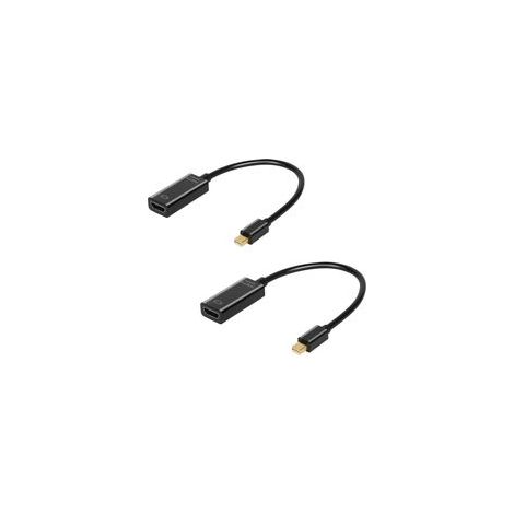 2er-Pack Mini-DisplayPort-auf-HDMI-Adapter, 4K 30 Hz, 17 cm Kabel, vergoldeter Stecker, für MacBook und Surface Pro (1/5)