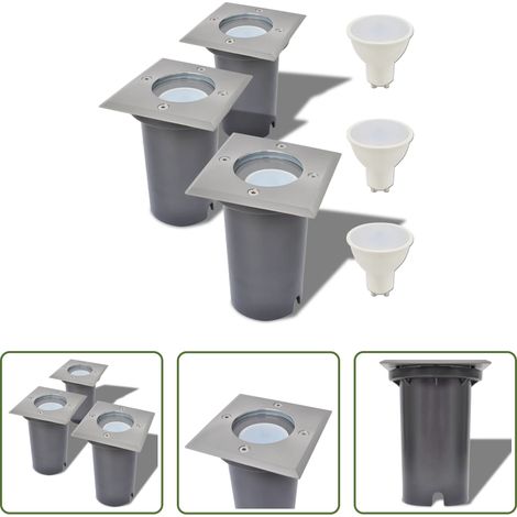 Außenbeleuchtung -  LED-Bodeneinbaustrahler 3 Stk. Outdoor Quadratisch (1/5)