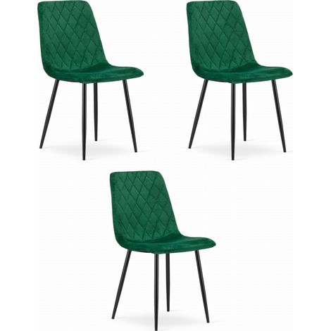 Silla Turín - terciopelo verde oscuro x 3 (1/5)